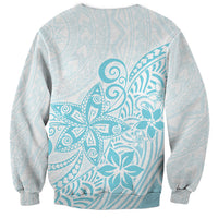 Polynesia Sweatshirt Plumeria Turquoise Curves LT7 - Polynesian Pride
