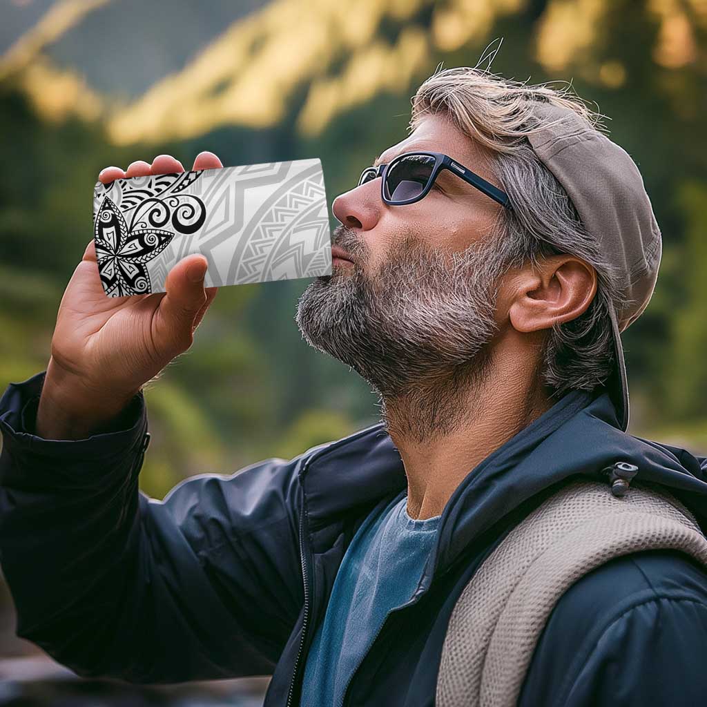 Polynesia 4 in 1 Can Cooler Tumbler Plumeria White Curves