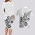 Polynesia Couples Matching Long Sleeve Bodycon Dress and Hawaiian Shirt Plumeria White Curves LT7 - Polynesian Pride