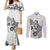 Polynesia Couples Matching Mermaid Dress and Long Sleeve Button Shirts Plumeria White Curves LT7 White - Polynesian Pride