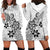 Polynesia Hoodie Dress Plumeria White Curves LT7 - Polynesian Pride