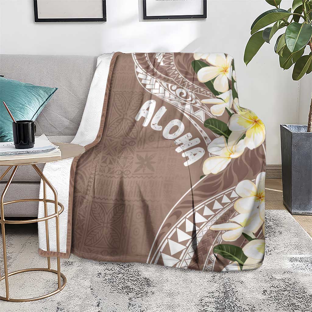 Aloha Hawaii Festive Blanket Frangipani Lace Classic - Beige LT7 - Polynesian Pride
