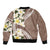 Aloha Hawaii Festive Bomber Jacket Frangipani Lace Classic - Beige