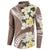 Aloha Hawaii Festive Button Sweatshirt Frangipani Lace Classic - Beige