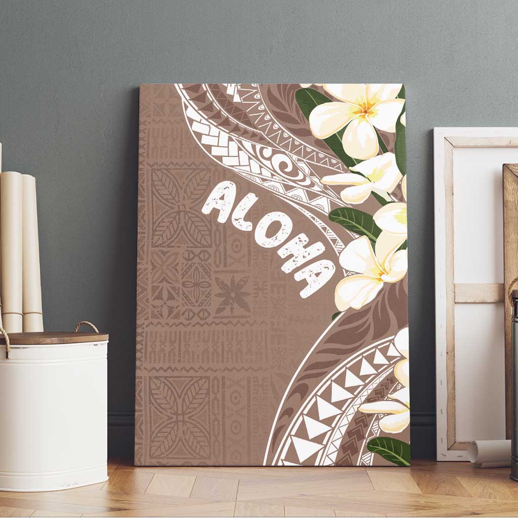 Aloha Hawaii Festive Canvas Wall Art Frangipani Lace Classic - Beige LT7 - Polynesian Pride