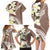 Aloha Hawaii Festive Family Matching Long Sleeve Bodycon Dress and Hawaiian Shirt Frangipani Lace Classic - Beige