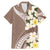 Aloha Hawaii Festive Family Matching Mermaid Dress and Hawaiian Shirt Frangipani Lace Classic - Beige