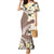 Aloha Hawaii Festive Family Matching Mermaid Dress and Hawaiian Shirt Frangipani Lace Classic - Beige