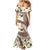 Aloha Hawaii Festive Family Matching Mermaid Dress and Hawaiian Shirt Frangipani Lace Classic - Beige