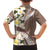 Aloha Hawaii Festive Family Matching Off The Shoulder Long Sleeve Dress and Hawaiian Shirt Frangipani Lace Classic - Beige