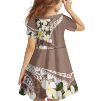 Aloha Hawaii Festive Family Matching Off The Shoulder Long Sleeve Dress and Hawaiian Shirt Frangipani Lace Classic - Beige