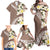 Aloha Hawaii Festive Family Matching Off Shoulder Maxi Dress and Hawaiian Shirt Frangipani Lace Classic - Beige