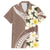 Aloha Hawaii Festive Family Matching Off Shoulder Maxi Dress and Hawaiian Shirt Frangipani Lace Classic - Beige