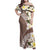 Aloha Hawaii Festive Family Matching Off Shoulder Maxi Dress and Hawaiian Shirt Frangipani Lace Classic - Beige