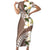 Aloha Hawaii Festive Family Matching Short Sleeve Bodycon Dress and Hawaiian Shirt Frangipani Lace Classic - Beige