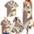 Aloha Hawaii Festive Family Matching Summer Maxi Dress and Hawaiian Shirt Frangipani Lace Classic - Beige