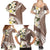 Aloha Hawaii Festive Family Matching Summer Maxi Dress and Hawaiian Shirt Frangipani Lace Classic - Beige