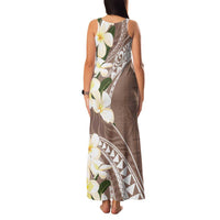 Aloha Hawaii Festive Family Matching Tank Maxi Dress and Hawaiian Shirt Frangipani Lace Classic - Beige