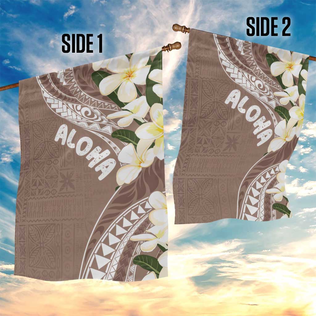 Aloha Hawaii Festive Garden Flag Frangipani Lace Classic - Beige LT7 - Polynesian Pride