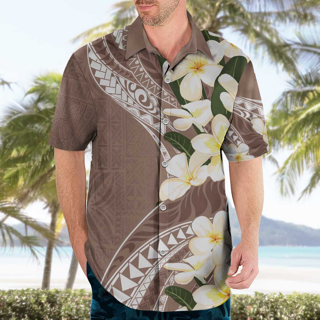 Aloha Hawaii Festive Hawaiian Shirt Frangipani Lace Classic - Beige LT7 - Polynesian Pride