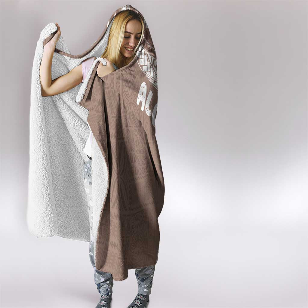 Aloha Hawaii Festive Hooded Blanket Frangipani Lace Classic - Beige LT7 - Polynesian Pride