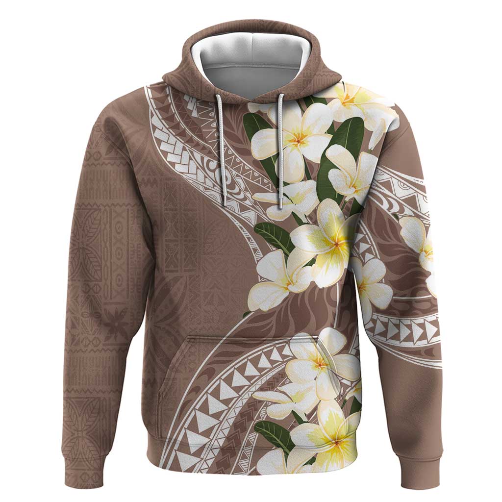 Aloha Hawaii Festive Hoodie Frangipani Lace Classic - Beige