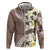 Aloha Hawaii Festive Hoodie Frangipani Lace Classic - Beige