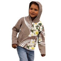 Aloha Hawaii Festive Kid Hoodie Frangipani Lace Classic - Beige