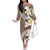 Aloha Hawaii Festive Off The Shoulder Long Sleeve Dress Frangipani Lace Classic - Beige