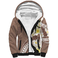 Aloha Hawaii Festive Sherpa Hoodie Frangipani Lace Classic - Beige LT7 Unisex Beige - Polynesian Pride