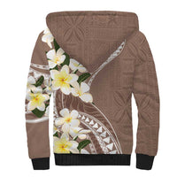 Aloha Hawaii Festive Sherpa Hoodie Frangipani Lace Classic - Beige LT7 - Polynesian Pride