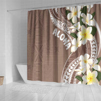 Aloha Hawaii Festive Shower Curtain Frangipani Lace Classic - Beige