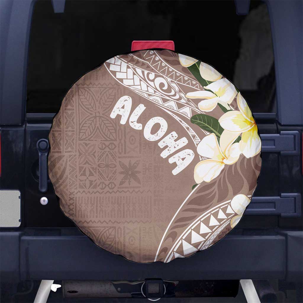 Aloha Hawaii Festive Spare Tire Cover Frangipani Lace Classic - Beige LT7 - Polynesian Pride