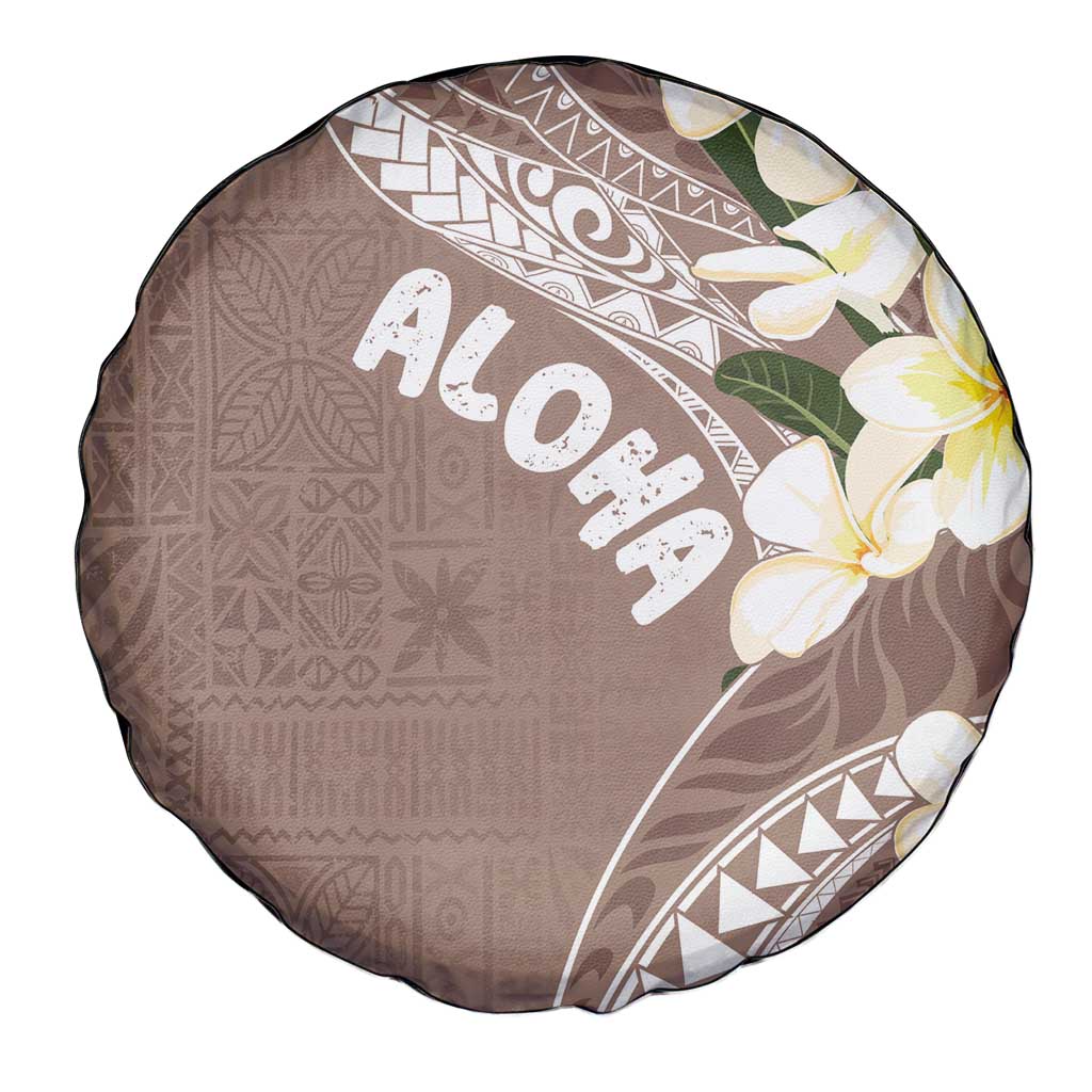 Aloha Hawaii Festive Spare Tire Cover Frangipani Lace Classic - Beige LT7 - Polynesian Pride