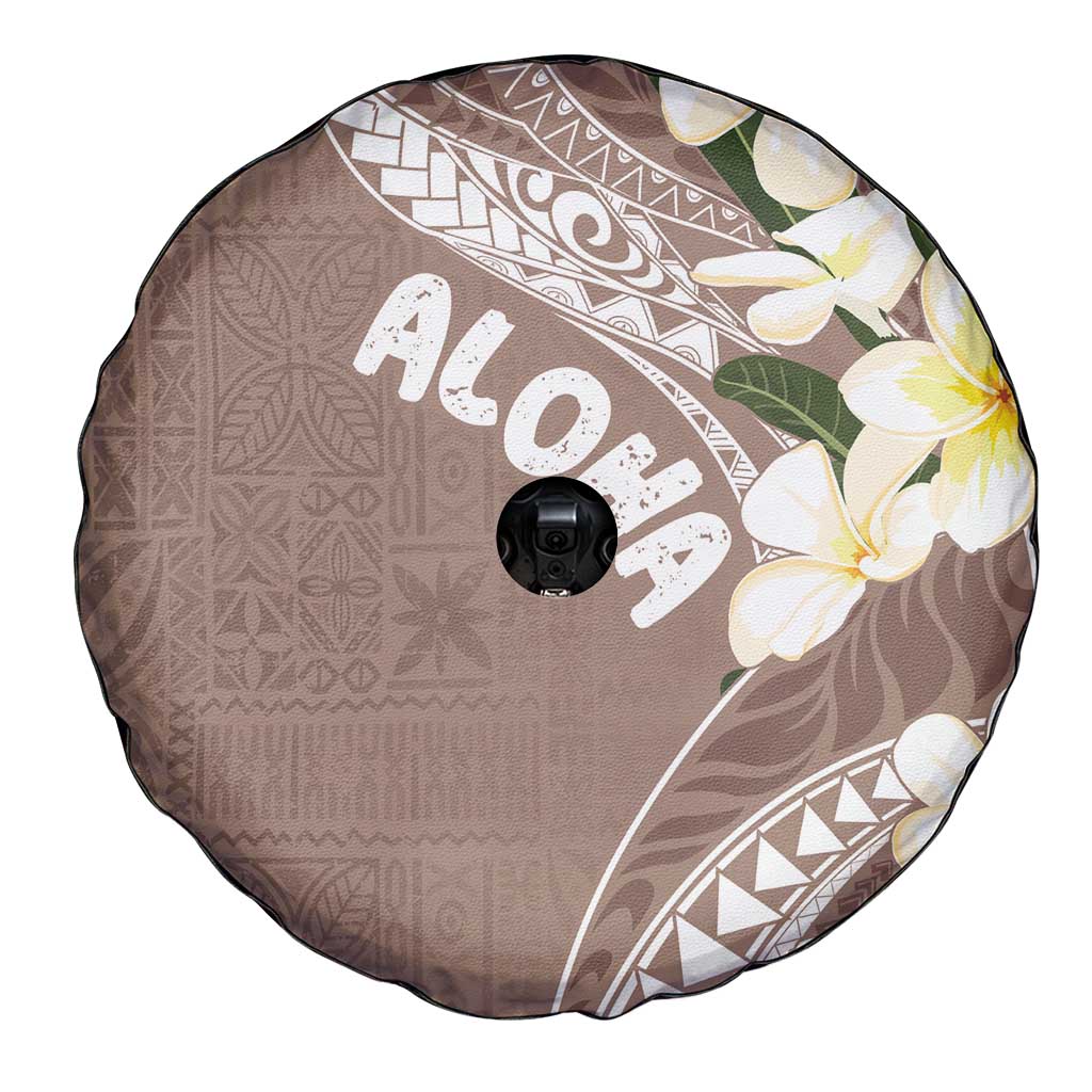 Aloha Hawaii Festive Spare Tire Cover Frangipani Lace Classic - Beige LT7 - Polynesian Pride