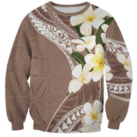 Aloha Hawaii Festive Sweatshirt Frangipani Lace Classic - Beige LT7 Unisex Beige - Polynesian Pride