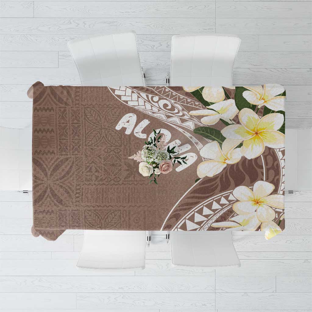 Aloha Hawaii Festive Tablecloth Frangipani Lace Classic - Beige LT7 Beige - Polynesian Pride