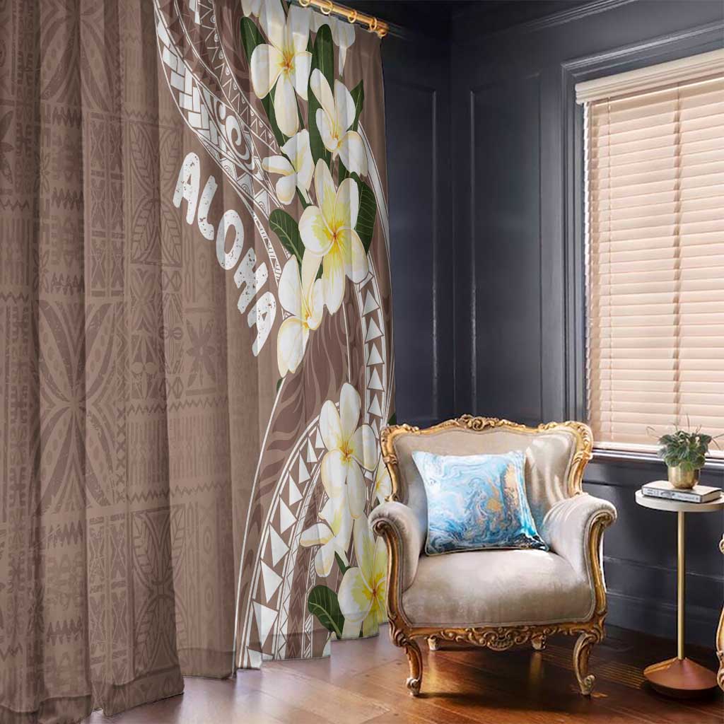 Aloha Hawaii Festive Window Curtain Frangipani Lace Classic - Beige LT7 - Polynesian Pride