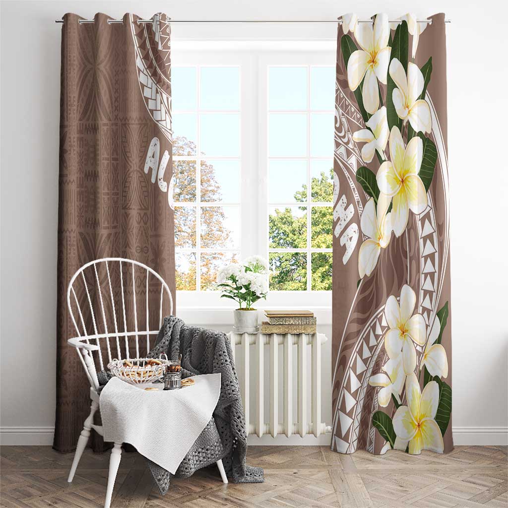 Aloha Hawaii Festive Window Curtain Frangipani Lace Classic - Beige LT7 - Polynesian Pride