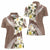 Aloha Hawaii Festive Women Polo Shirt Frangipani Lace Classic - Beige