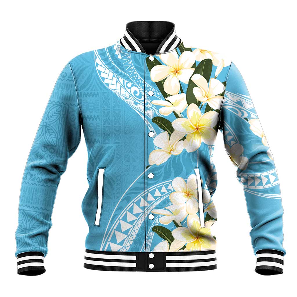 Aloha Hawaii Festive Baseball Jacket Frangipani Lace Classic - Turquoise LT7 Unisex Turquoise - Polynesian Pride