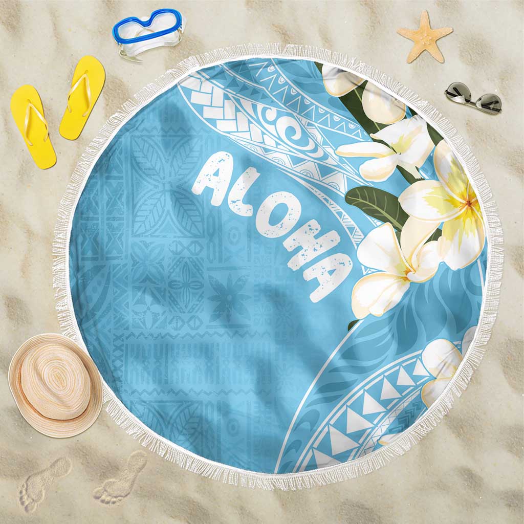 Aloha Hawaii Festive Beach Blanket Frangipani Lace Classic - Turquoise LT7 One Size 150cm Turquoise - Polynesian Pride