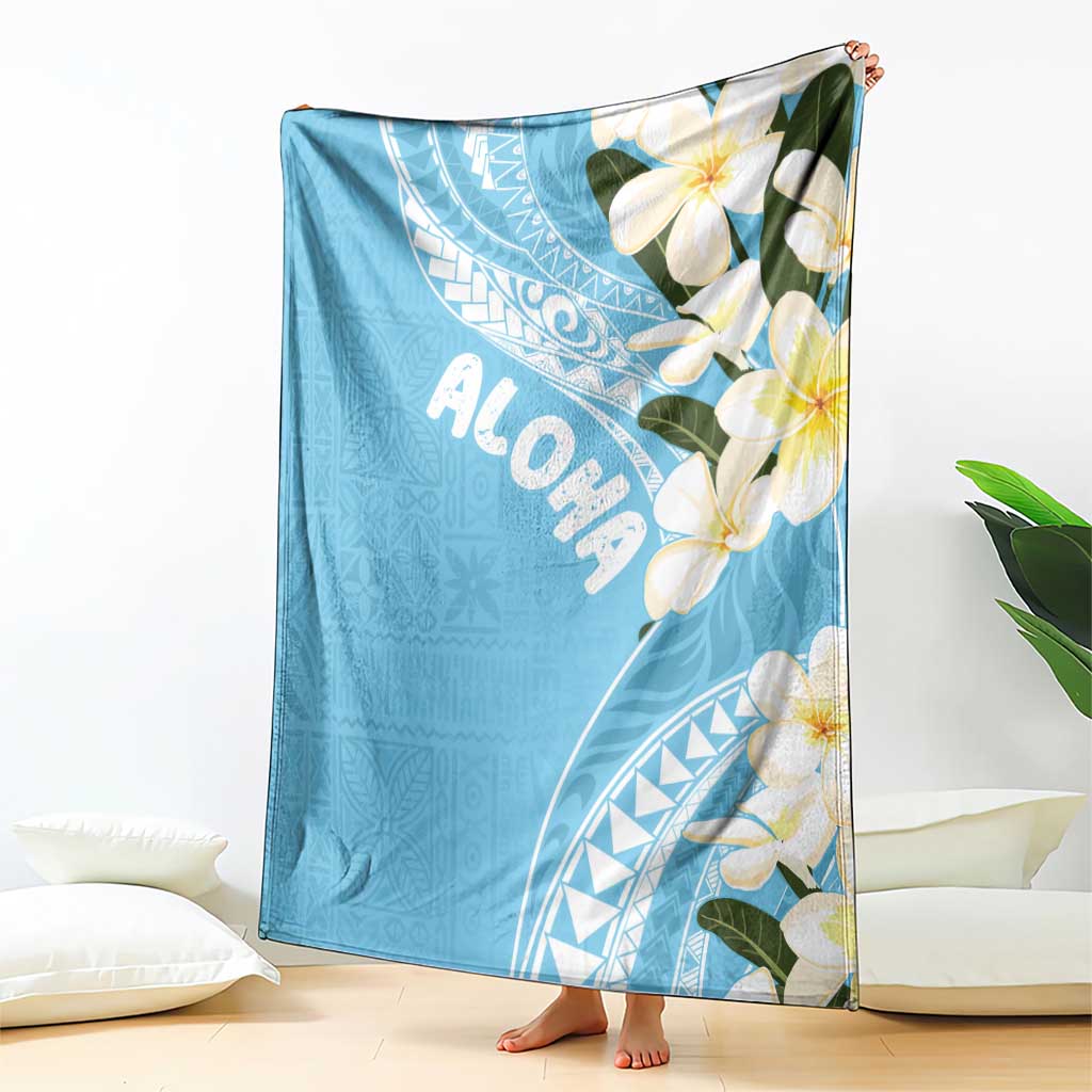 Aloha Hawaii Festive Blanket Frangipani Lace Classic - Turquoise LT7 - Polynesian Pride