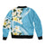 Aloha Hawaii Festive Bomber Jacket Frangipani Lace Classic - Turquoise