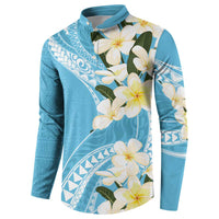 Aloha Hawaii Festive Button Sweatshirt Frangipani Lace Classic - Turquoise LT7 - Polynesian Pride