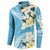 Aloha Hawaii Festive Button Sweatshirt Frangipani Lace Classic - Turquoise