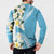 Aloha Hawaii Festive Button Sweatshirt Frangipani Lace Classic - Turquoise