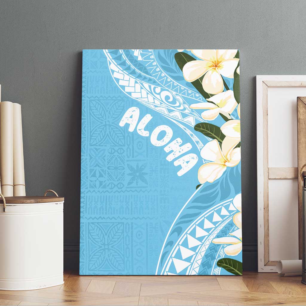 Aloha Hawaii Festive Canvas Wall Art Frangipani Lace Classic - Turquoise LT7 - Polynesian Pride