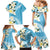 Aloha Hawaii Festive Family Matching Mermaid Dress and Hawaiian Shirt Frangipani Lace Classic - Turquoise