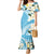 Aloha Hawaii Festive Family Matching Mermaid Dress and Hawaiian Shirt Frangipani Lace Classic - Turquoise